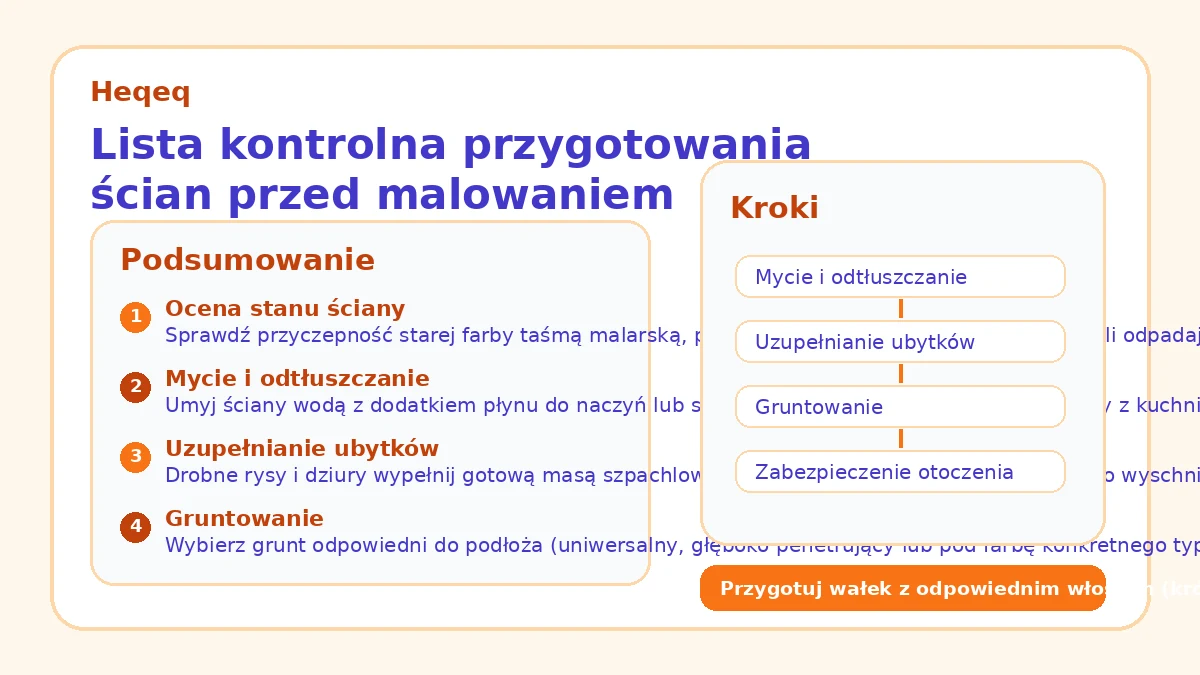 Lista kontrolna przygotowania ścian przed malowaniem